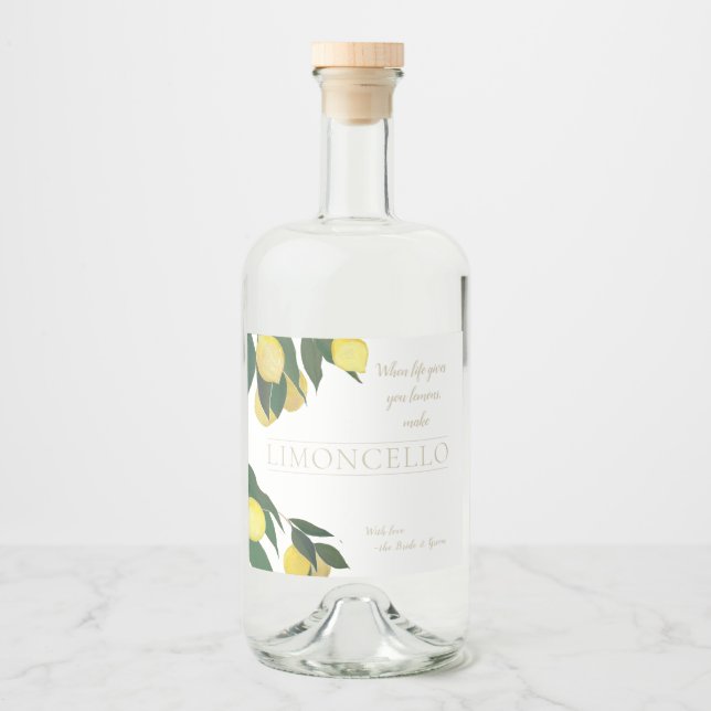 Oljefärgad lemon Liquor Flaska Spritflaskor Etikett (Framsida)