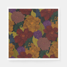 Oljefärgade blommor pappersservett