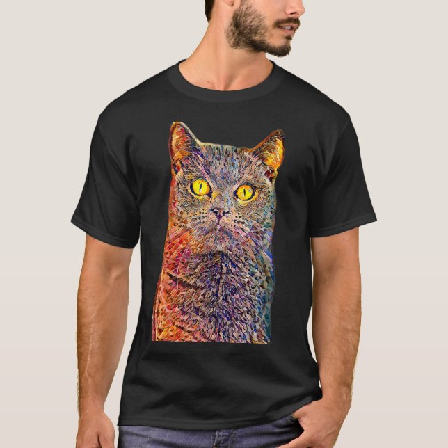Oljefärgfilter Katt T Shirt (Framsida)