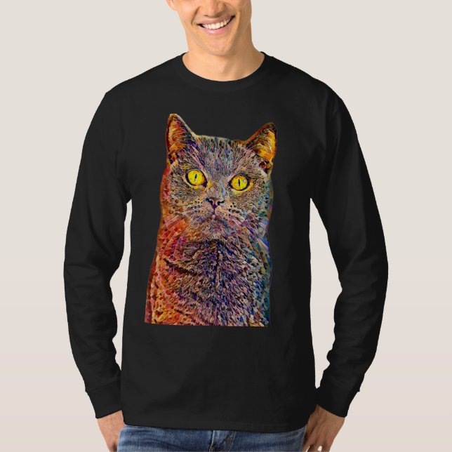 Oljefärgfilter Katt T Shirt (Framsida)
