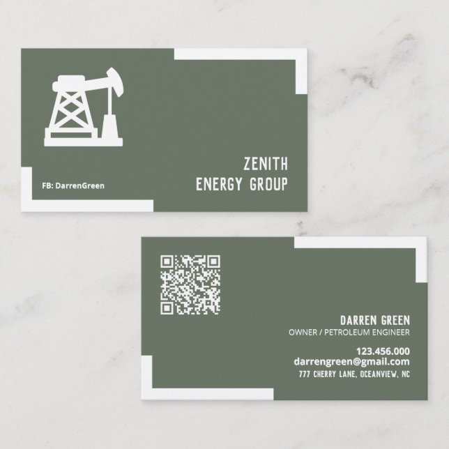 Oljeindustrin QR Visitkort (Fram/baksida)