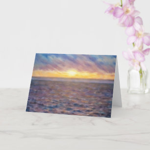 Oljekassett för solnedgång Pastel Stil Art Note Ca Kort