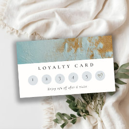 Oljekortet Aqua Blue Guld Paint Struktur Loyalty C Visitkort