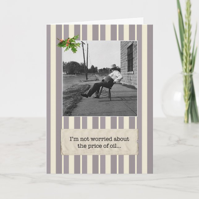 Oljekortets Pris kontra Prisa av Beer Helgdag Card Helgkort (Framsida)