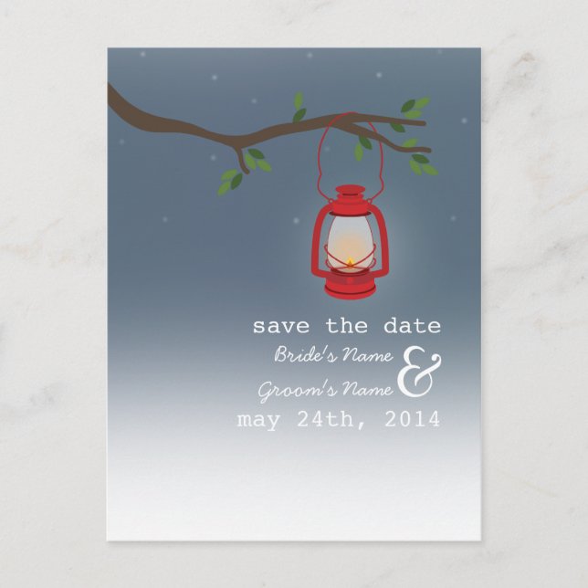 Oljelampa Camping / Utomhus Kväll Spara Datum Meddelande Vykort (Framsida)