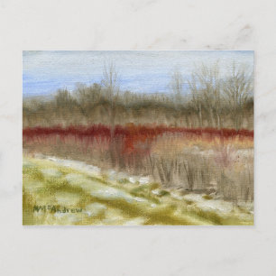 Oljelandskap "Winter Fält Sketch" Vykort