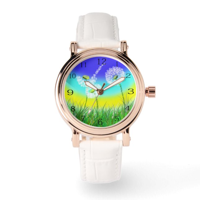 Oljemålad Maskrosväxtur, Armbandsur (Framsida)