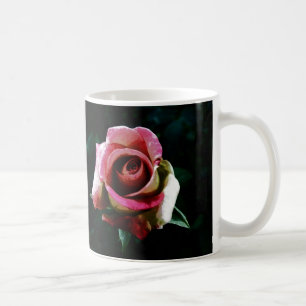 Oljemålad röd ros kaffemugg