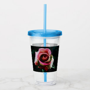 Oljemålad röd ros take away mugg