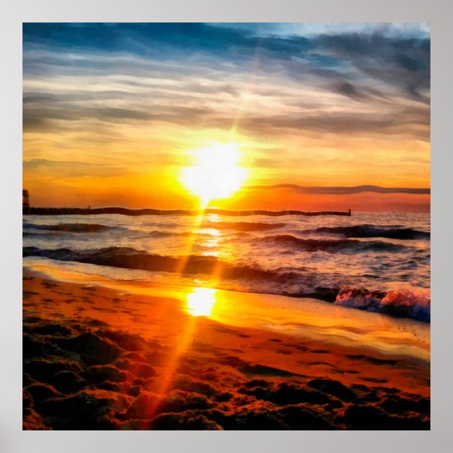 Oljemålning. Akrylbilder. Stor storlek poster. Wa Poster (Framsidan)