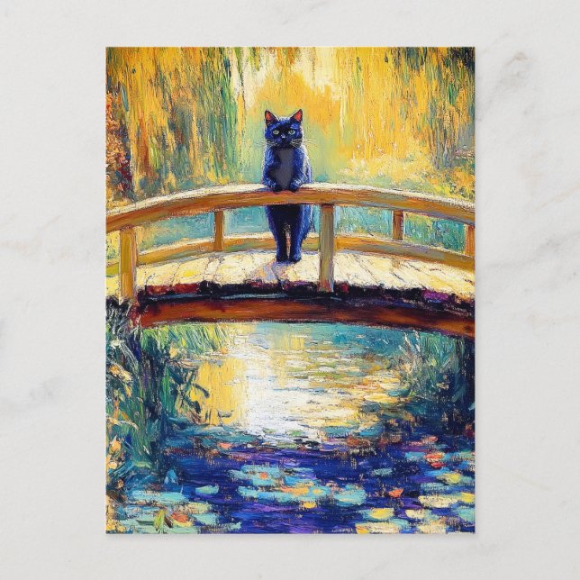 Oljemålning av Black Cat-dammen Vykort (Framsida)