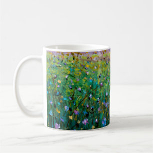 oljemålning av blommor, vackra blommor av fält kaffemugg