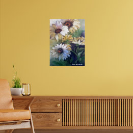 Oljemålning av gultens daisy tack vare ditt kort poster