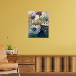 Oljemålning av gultens daisy tack vare ditt kort poster