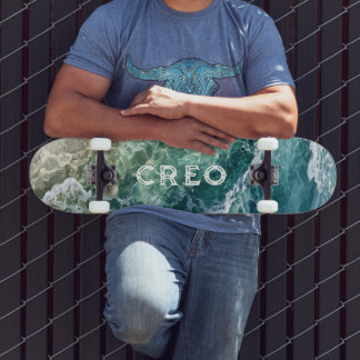 Oljemålning av tropiska havets surfa mini skateboard bräda 18,5 cm