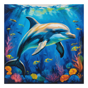 Oljemålning Dolphin Fototryck