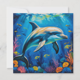 Oljemålning Dolphin Inbjudningar