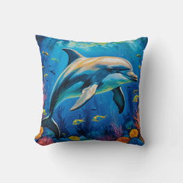 Oljemålning Dolphin Kudde