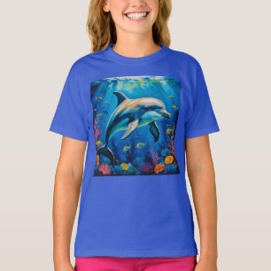 Oljemålning Dolphin T Shirt