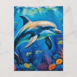 Oljemålning Dolphin Vykort