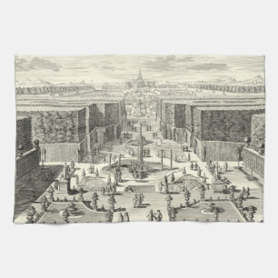 Oljemålning Fontän vid Garden of Versailles Kökshandduk