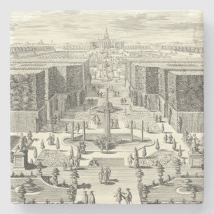 Oljemålning Fontän vid Garden of Versailles Underlägg Sten