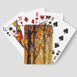 Oljemålning för Abstrakt av skog Casinokort