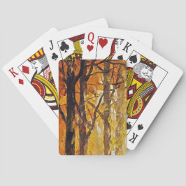 Oljemålning för Abstrakt av skog Casinokort