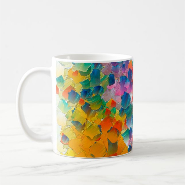 Oljemålning för abstraktion. Kreativets designbakg Kaffemugg (Vänster)