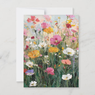 Oljemålning för Blommigt av Wildblomsfärgade färgä Vykort