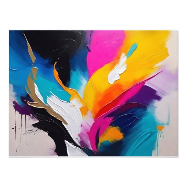 Oljemålning för dynamisk Abstrakt, tjocka penseldr Fototryck (Framsidan)