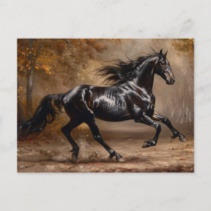 Oljemålning för vackra Black Horse Vykort
