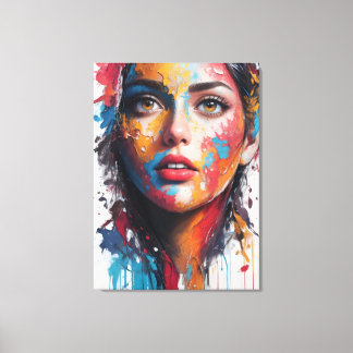 Oljemålning Girl Saatchi Art Canvastryck