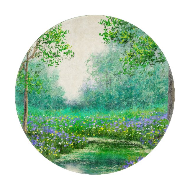 oljemålning i vår, skog. (Framsidan)