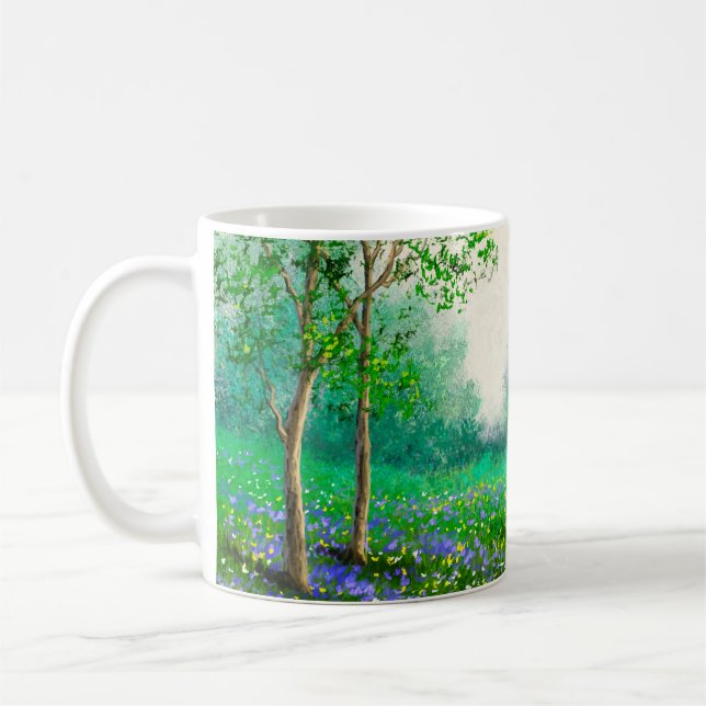 oljemålning i vår, skog. kaffemugg (Vänster)