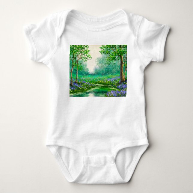 oljemålning i vår, skog. t shirt (Framsida)