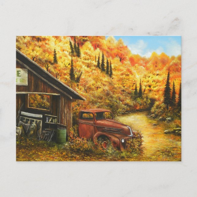 Oljemålning ~ Indraget på vykort (Framsida)