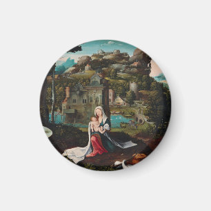 Oljemålning kärlek trämur konst magnet