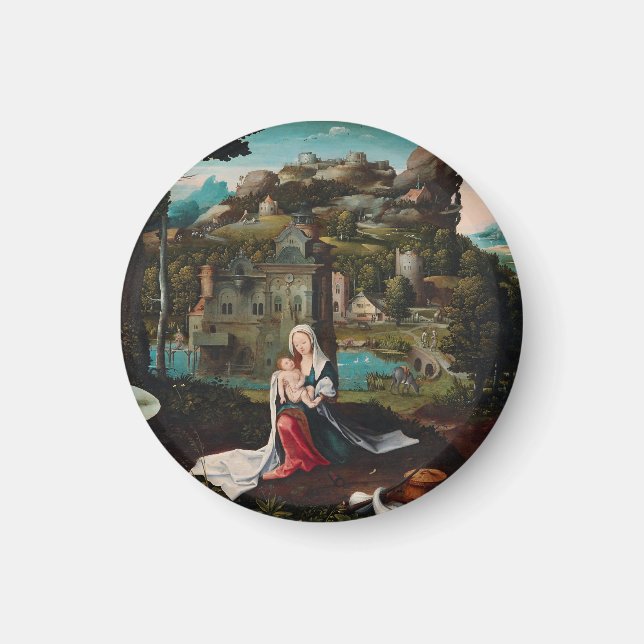 Oljemålning kärlek trämur konst magnet (Framsidan)