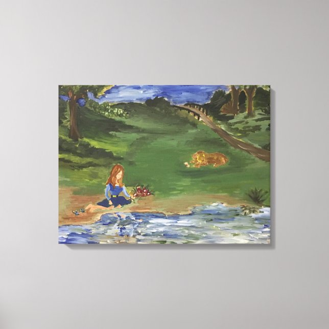 Oljemålning Original in print Day in the Park Sar Canvastryck (Framsida)