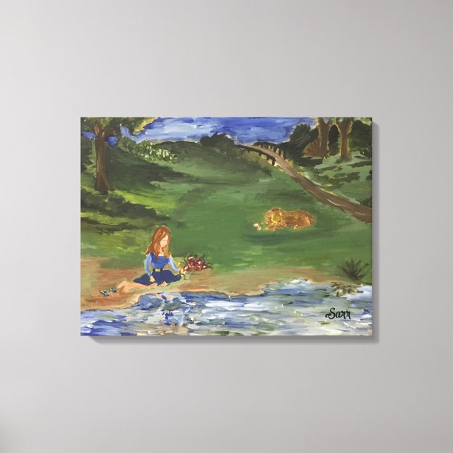 Oljemålning Original in print Day in the Park Sar Canvastryck (Framsida)