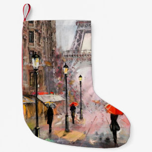 oljemålning på canvas, gatuvy över Paris. Artw Liten Julstrumpa