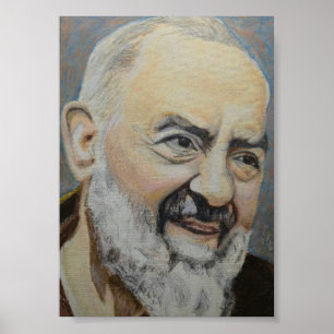 Oljemålning Porträtt av S. Padre Pio av Pietrelcin Poster