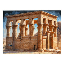 Oljemålning Queens of Ancient Egypten Philae Templ