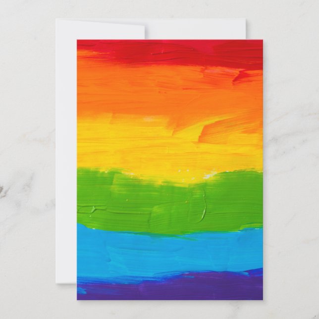 Oljemålning Regnbåge HBT-inbjudan – Stolt Pride Inbjudningar (Framsida)