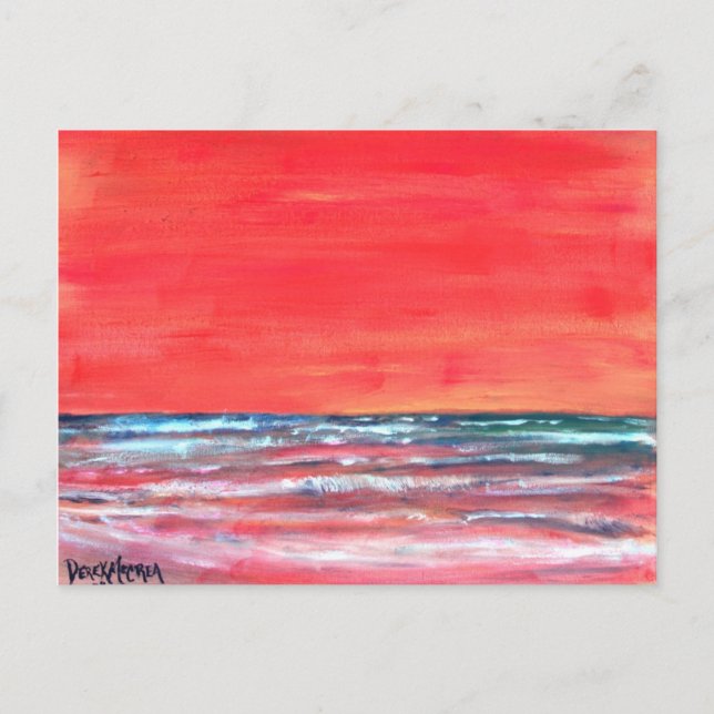 oljemålning sjölandskap modernt bildkort vykort (Framsida)