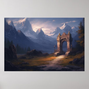 Oljemålning som lindrar väg till forntida stenstif poster
