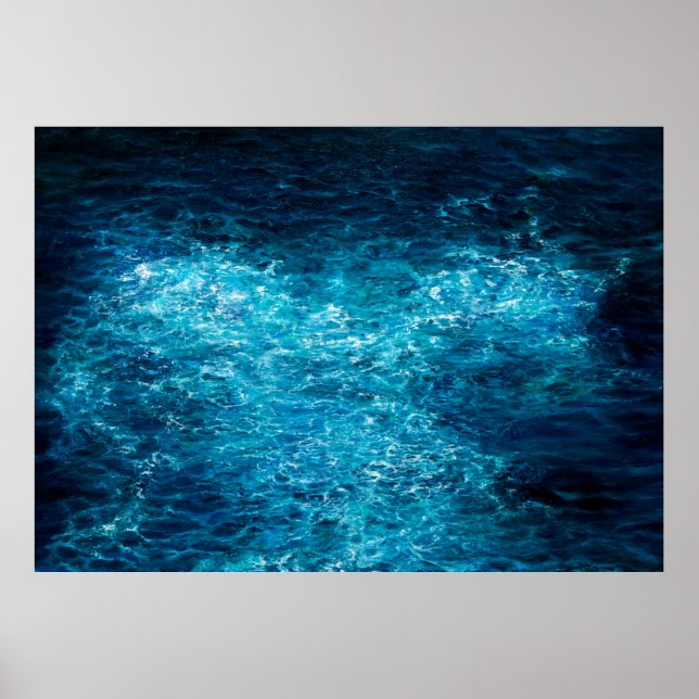 oljemålning som visar vågar i hav eller till havs  poster (Framsidan)