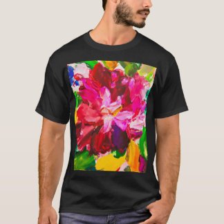 oljemålning, stil, blommålning t shirt