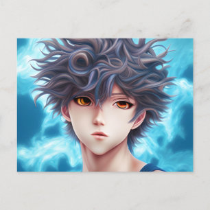 Oljemålning till en Anime Boy Vykort